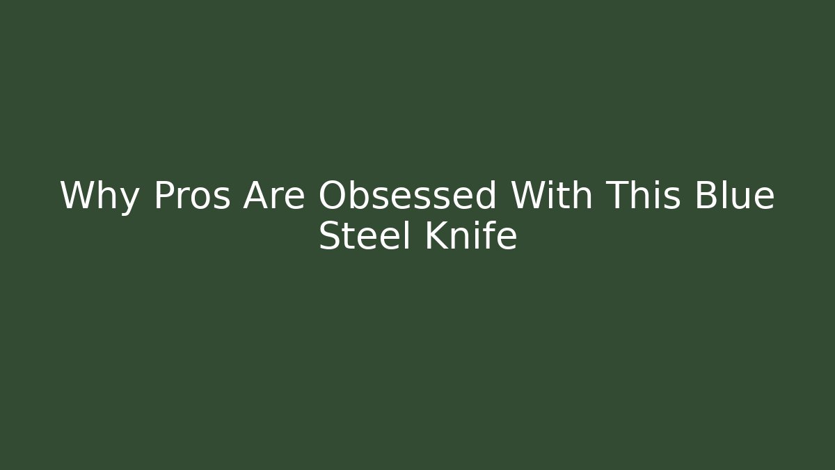 Why Pros Are Obsessed With This Blue Steel Knife