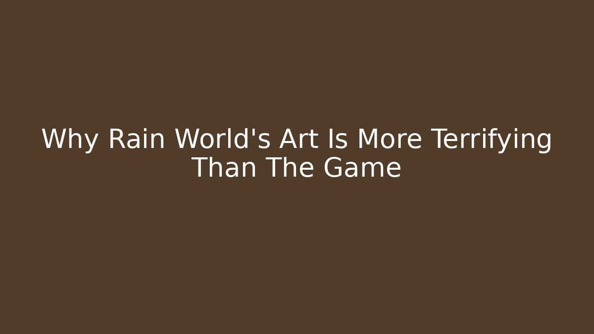 Why Rain World’s Art Is More Terrifying Than The Game
