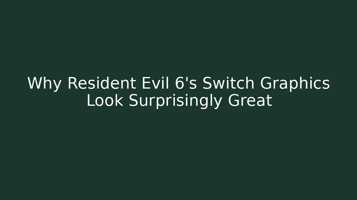 Why Resident Evil 6’s Switch Graphics Look Surprisingly Great - Vintage E-Juice
