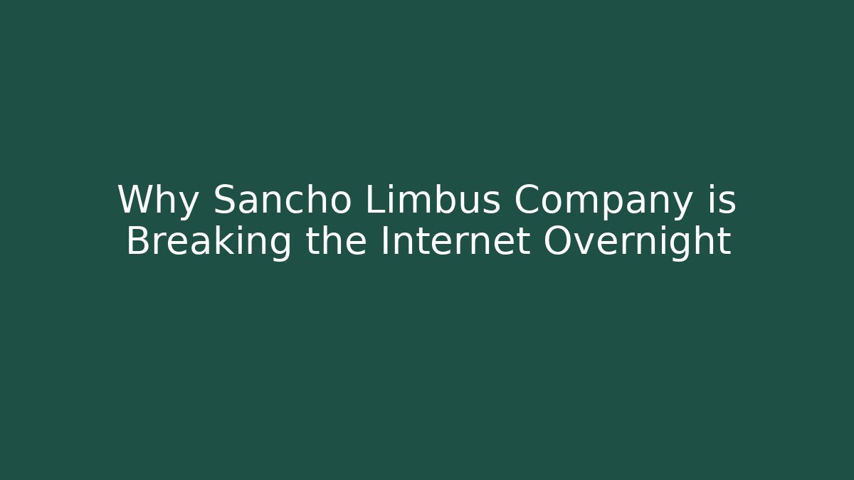 Why Sancho Limbus Company is Breaking the Internet Overnight - Vintage E-Juice