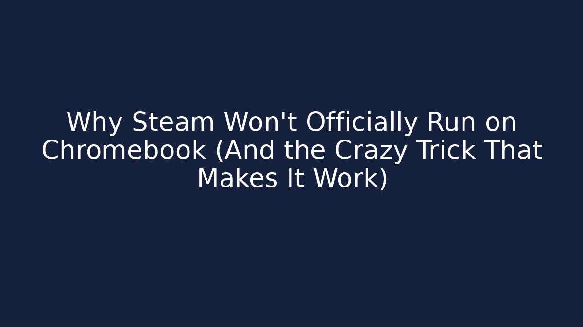 Why Steam Won't Officially Run on Chromebook (And the Crazy Trick That Makes It Work)