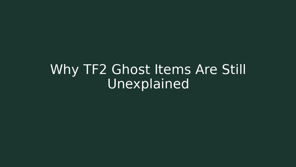 Why TF2 Ghost Items Are Still Unexplained