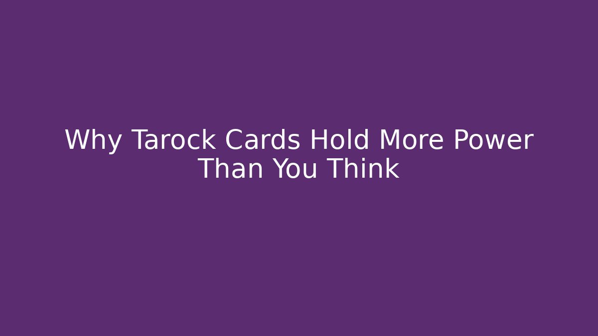 Why Tarock Cards Hold More Power Than You Think - Vintage E-Juice