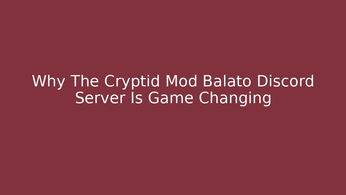 Why The Cryptid Mod Balato Discord Server Is Game Changing