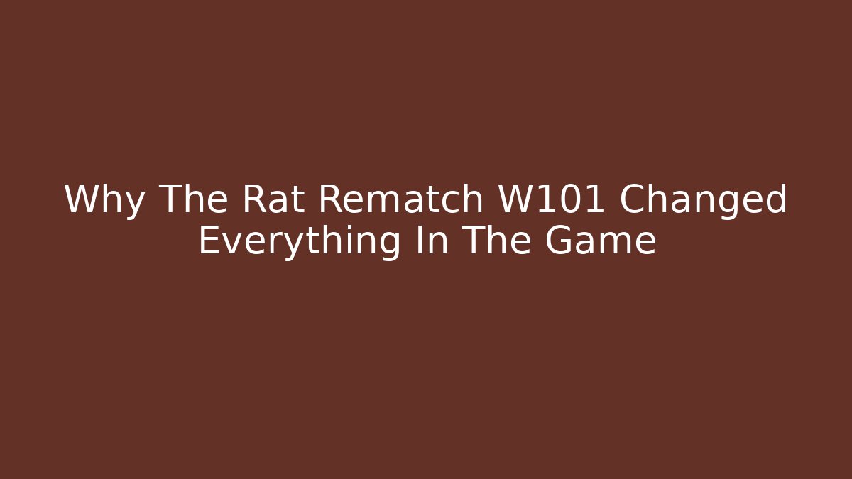 Why The Rat Rematch W101 Changed Everything In The Game - Vintage E-Juice