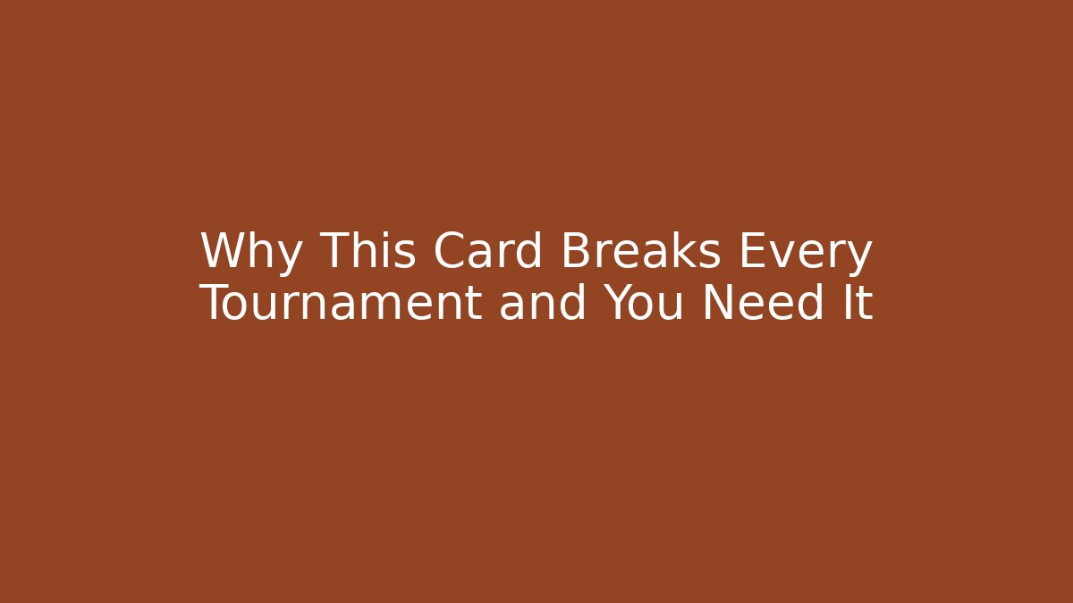 Why This Card Breaks Every Tournament and You Need It - Vintage E-Juice
