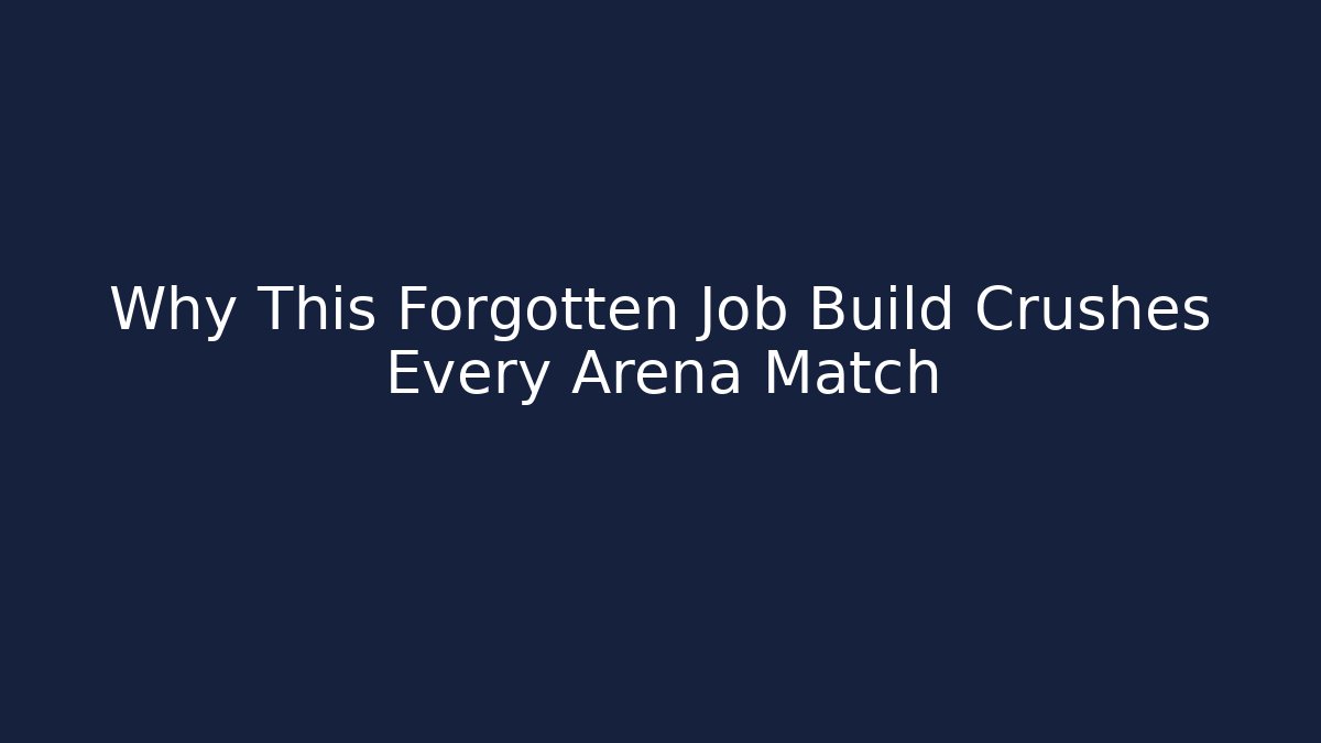 Why This Forgotten Job Build Crushes Every Arena Match - Vintage E-Juice