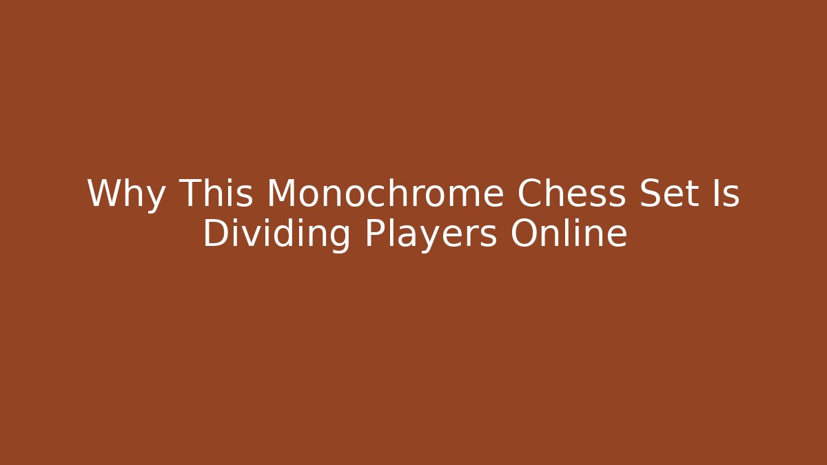 Why This Monochrome Chess Set Is Dividing Players Online