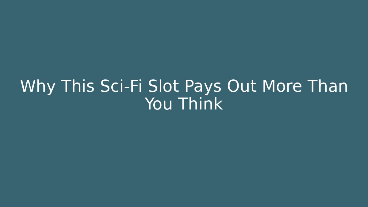 Why This Sci-Fi Slot Pays Out More Than You Think