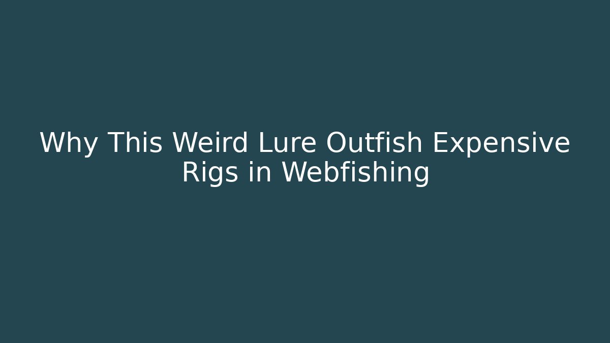 Why This Weird Lure Outfish Expensive Rigs in Webfishing
