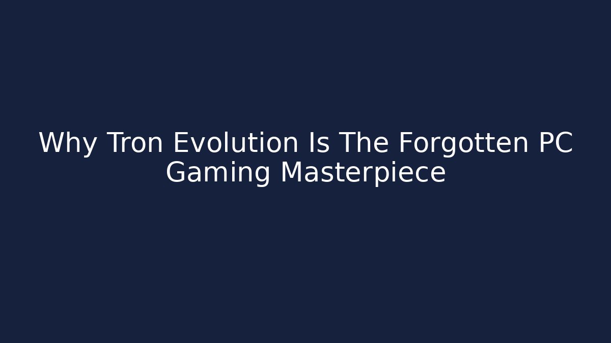 Why Tron Evolution Is The Forgotten PC Gaming Masterpiece