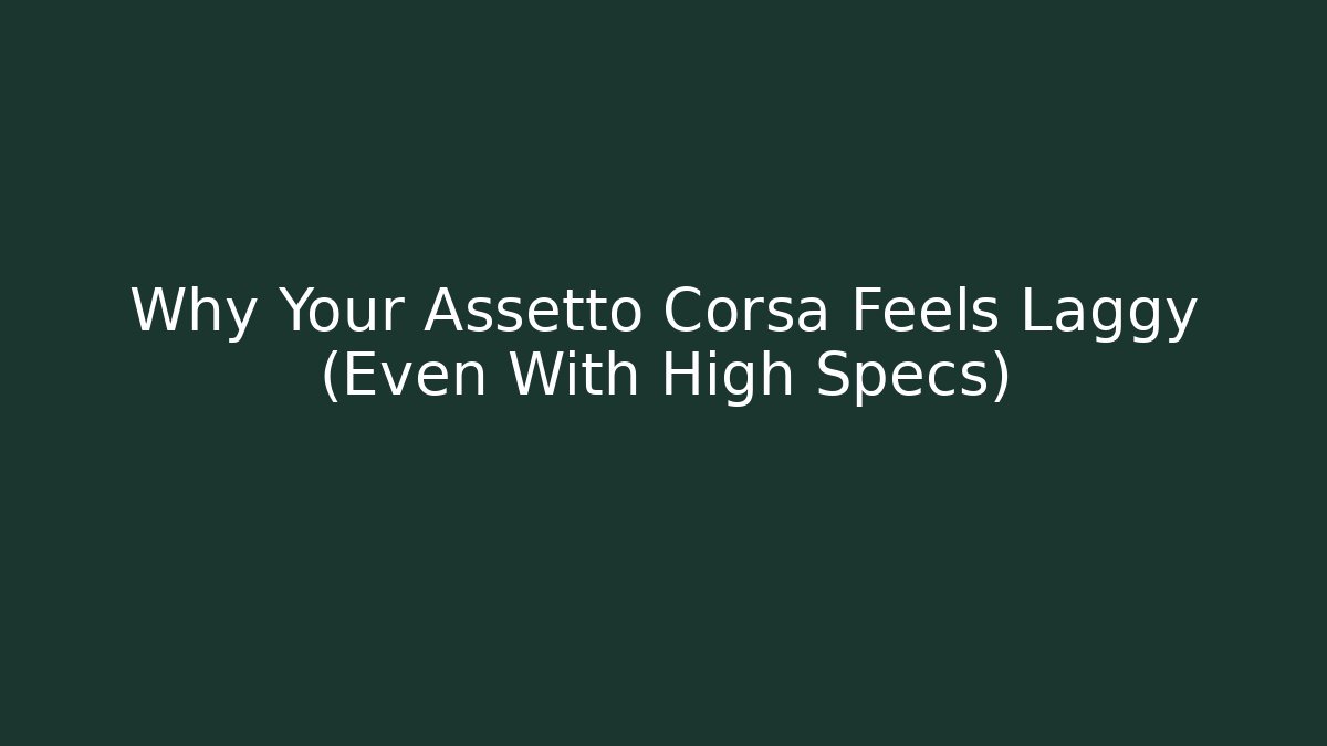 Why Your Assetto Corsa Feels Laggy (Even With High Specs)