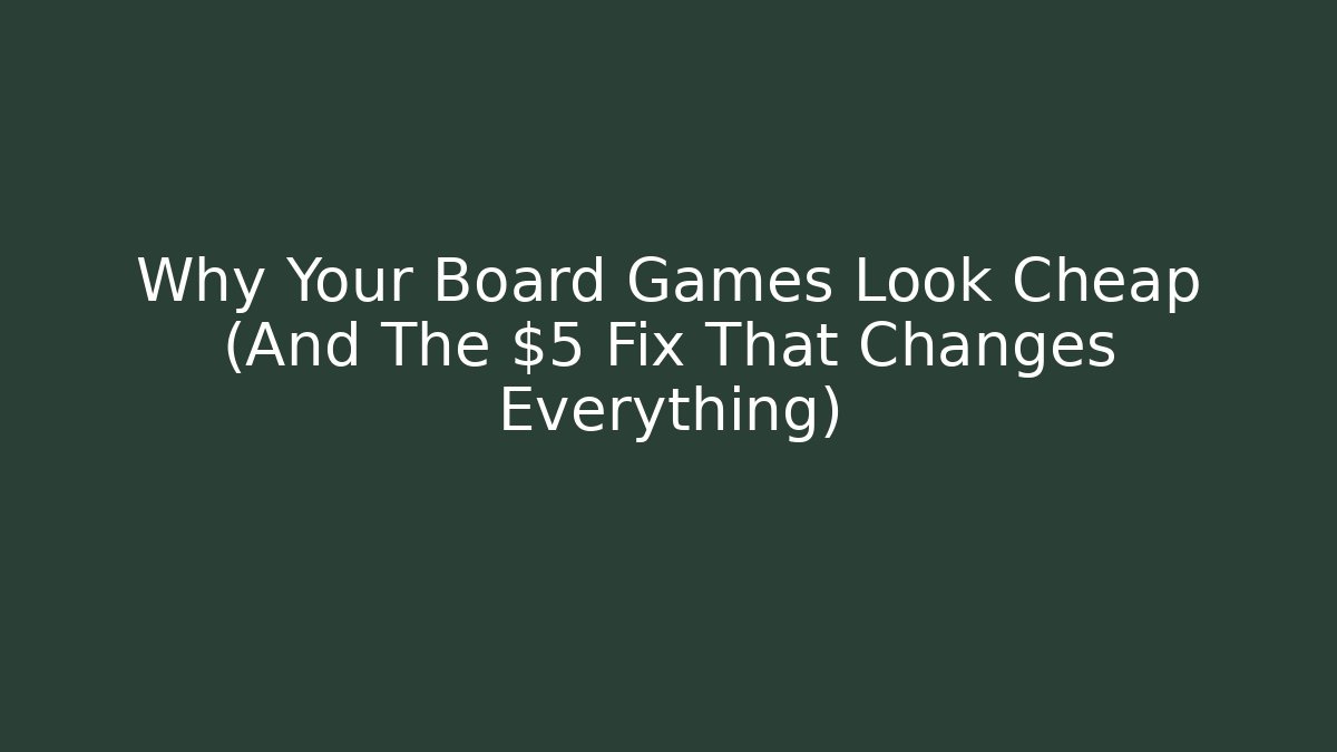 Why Your Board Games Look Cheap (And The $5 Fix That Changes Everything) - Vintage E-Juice