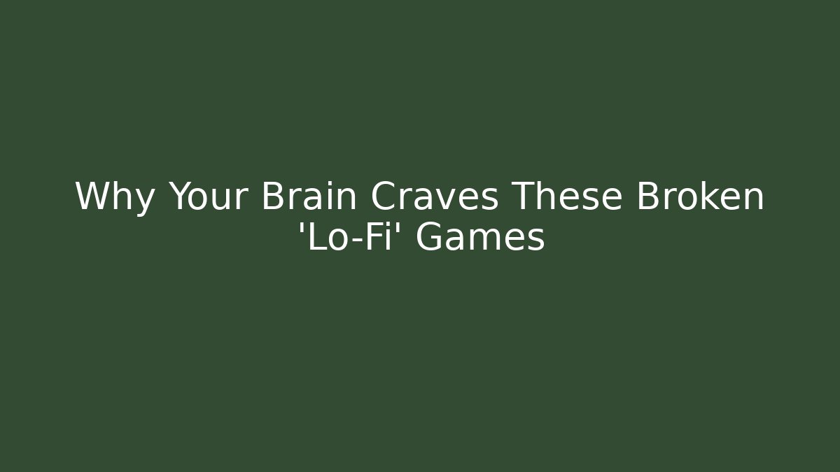 Why Your Brain Craves These Broken 'Lo-Fi' Games