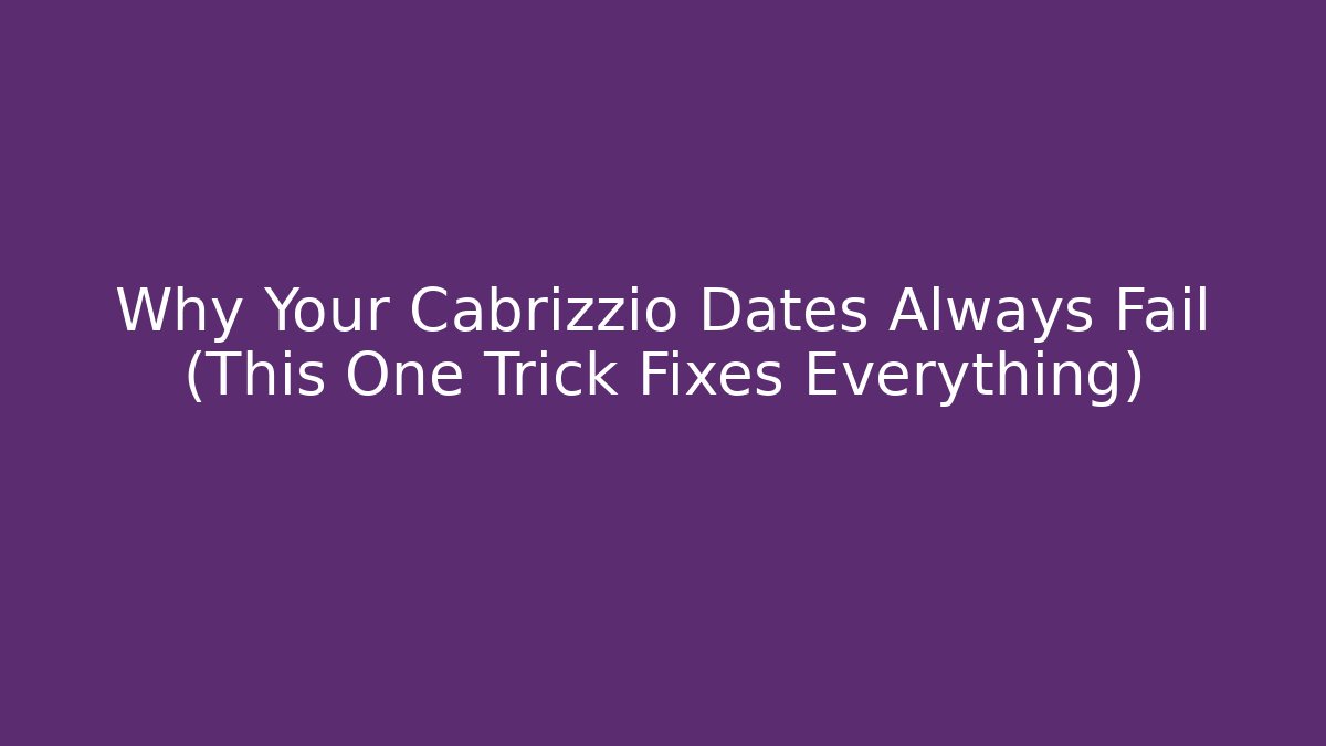 Why Your Cabrizzio Dates Always Fail (This One Trick Fixes Everything) - Vintage E-Juice