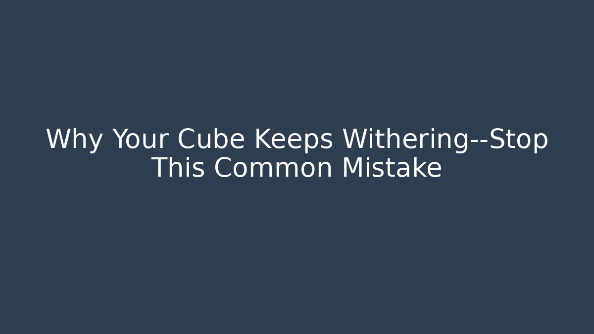 Why Your Cube Keeps Withering—Stop This Common Mistake
