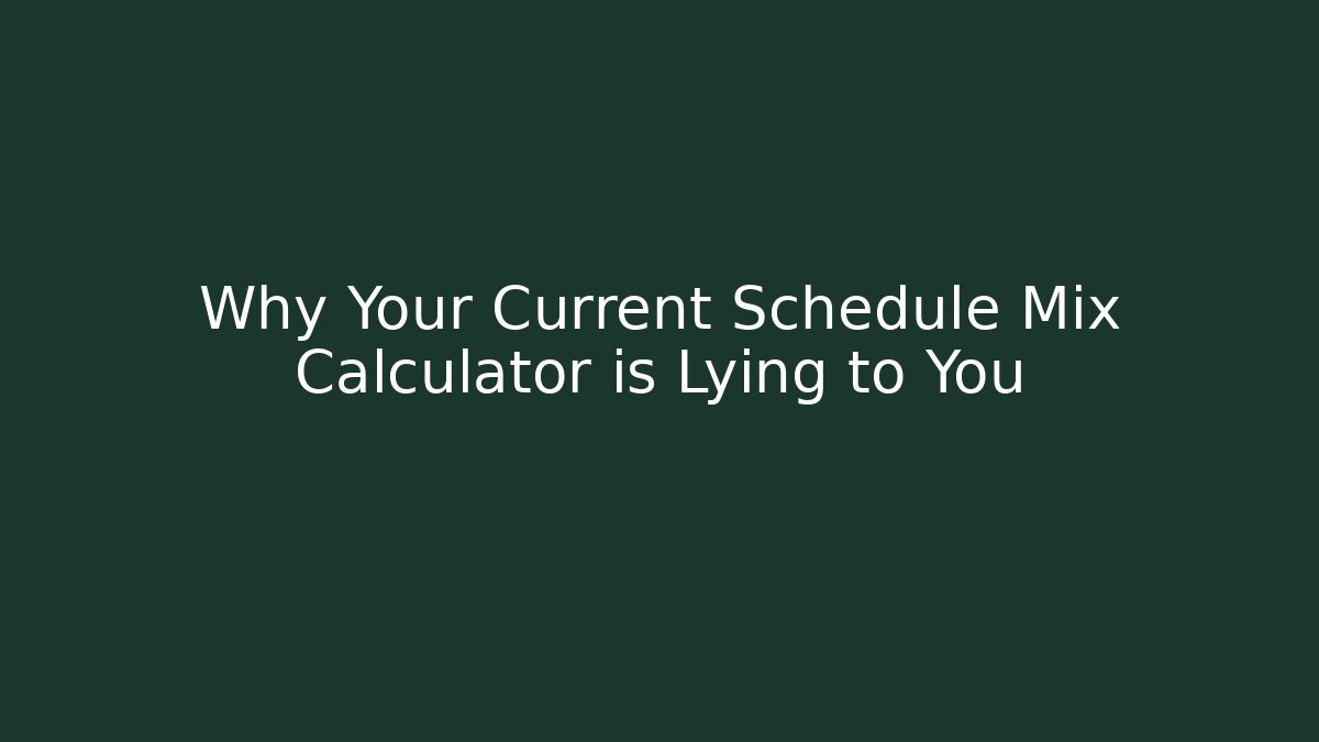 Why Your Current Schedule Mix Calculator is Lying to You - Vintage E-Juice