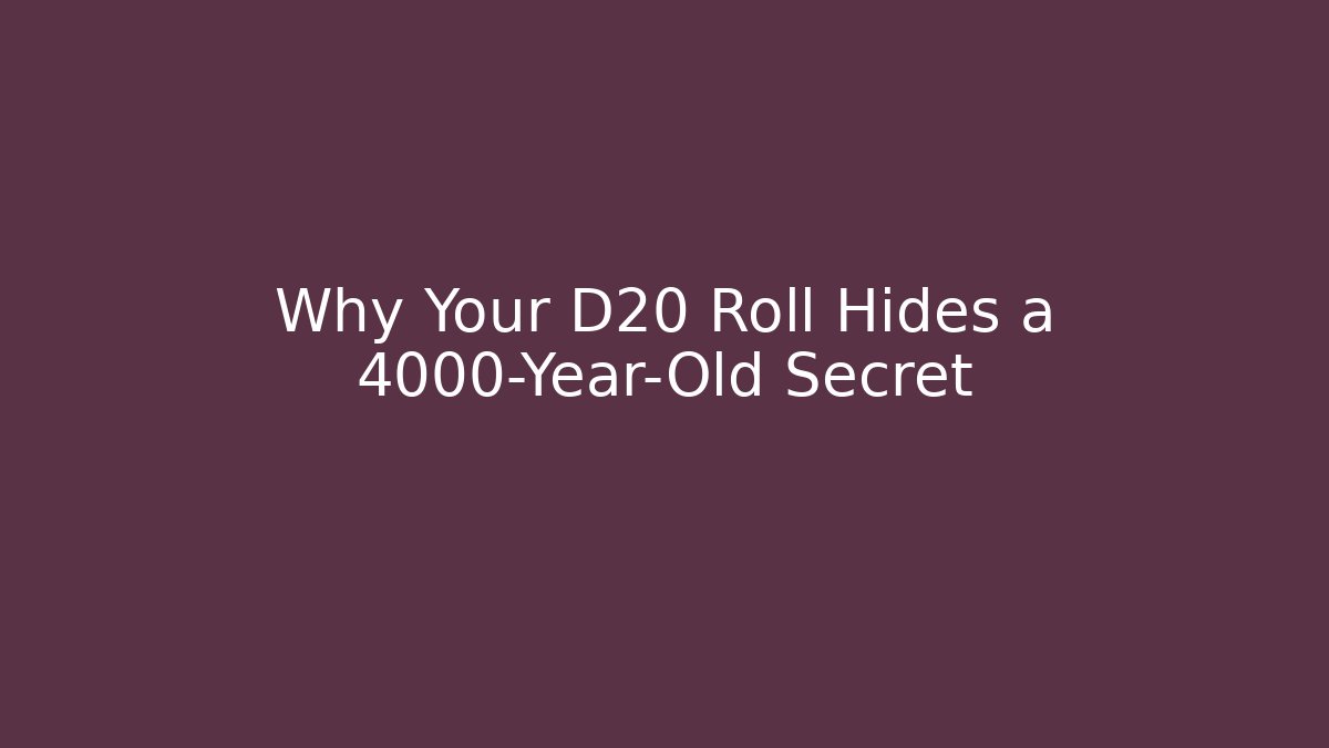 Why Your D20 Roll Hides a 4000-Year-Old Secret