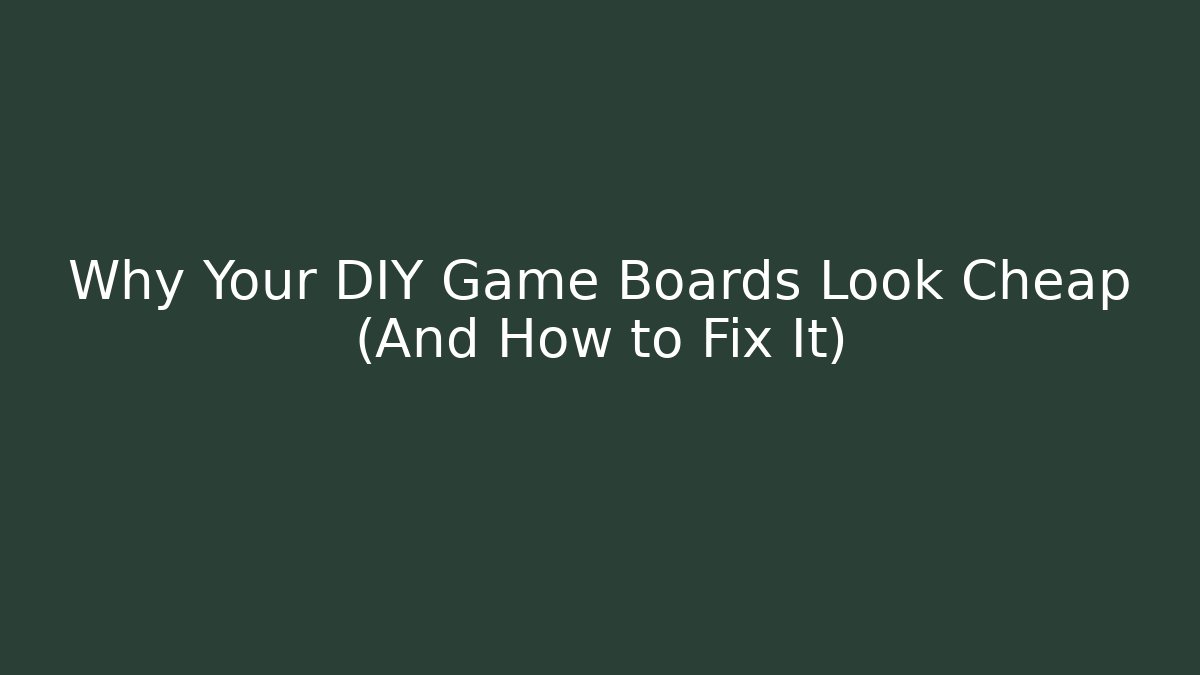 Why Your DIY Game Boards Look Cheap (And How to Fix It)
