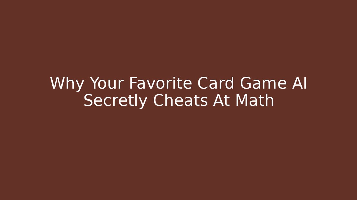 Why Your Favorite Card Game AI Secretly Cheats At Math - Vintage E-Juice