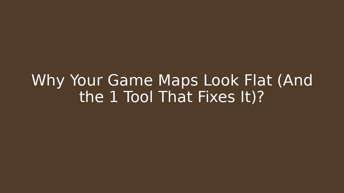 Why Your Game Maps Look Flat (And the 1 Tool That Fixes It)?
