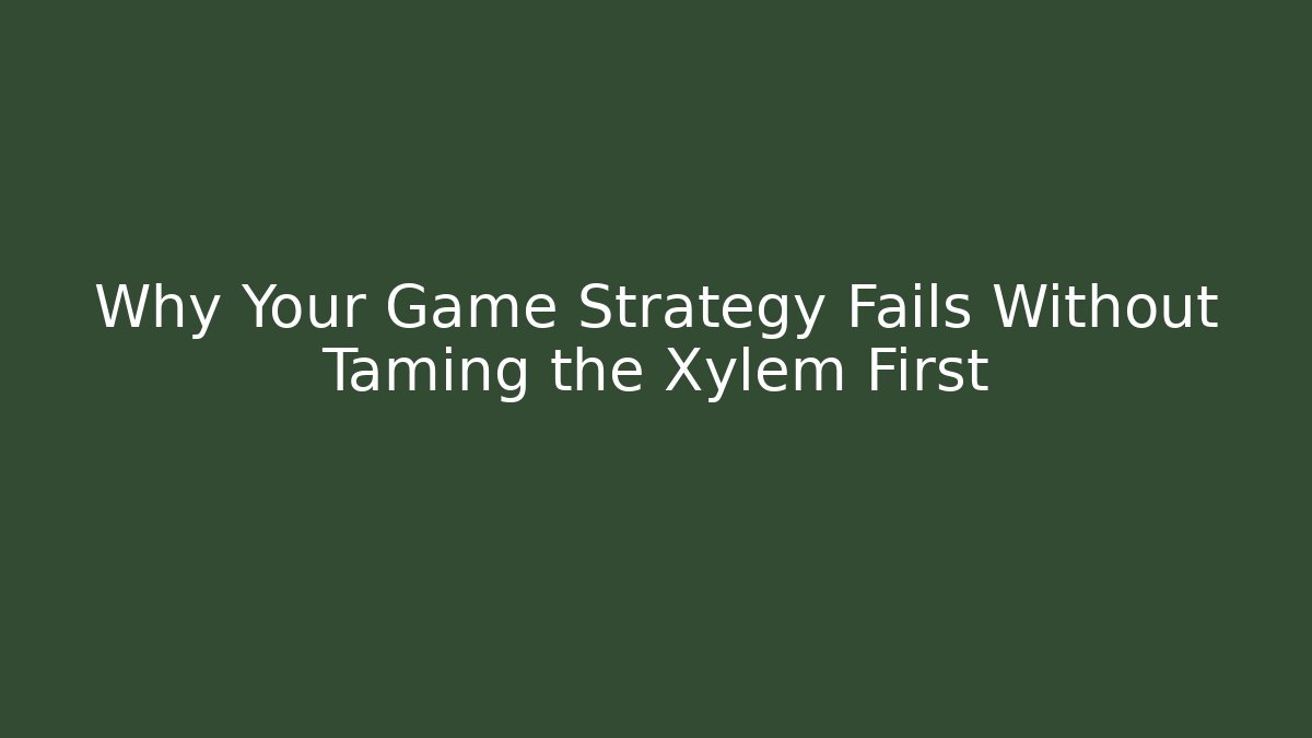 Why Your Game Strategy Fails Without Taming the Xylem First