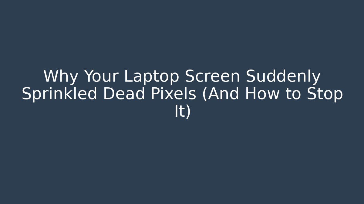 Why Your Laptop Screen Suddenly Sprinkled Dead Pixels (And How to Stop It)