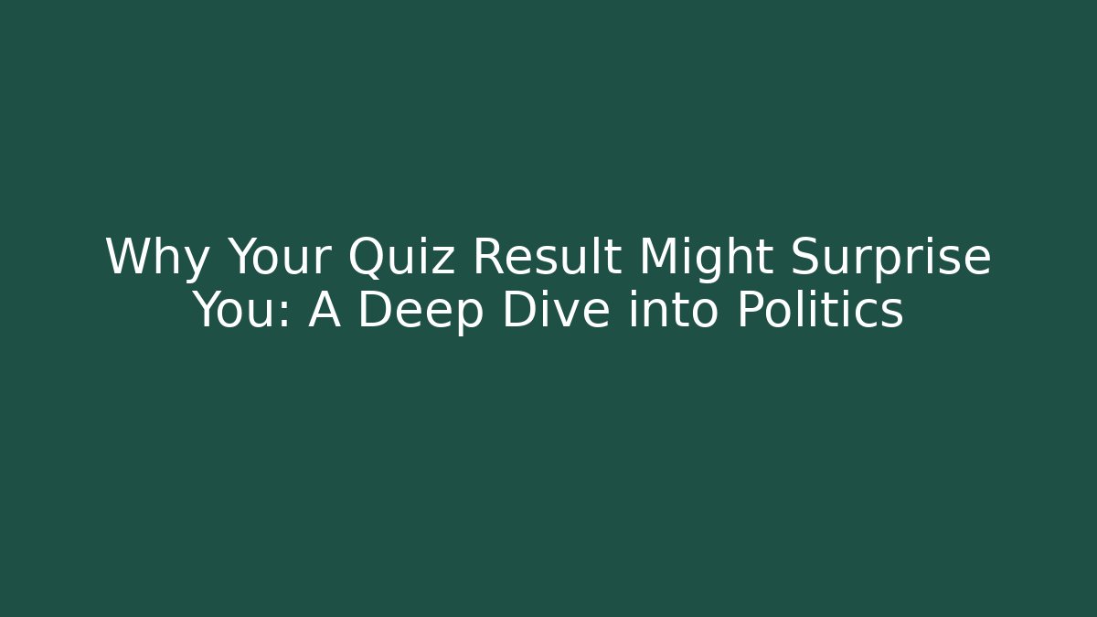 Why Your Quiz Result Might Surprise You: A Deep Dive into Politics
