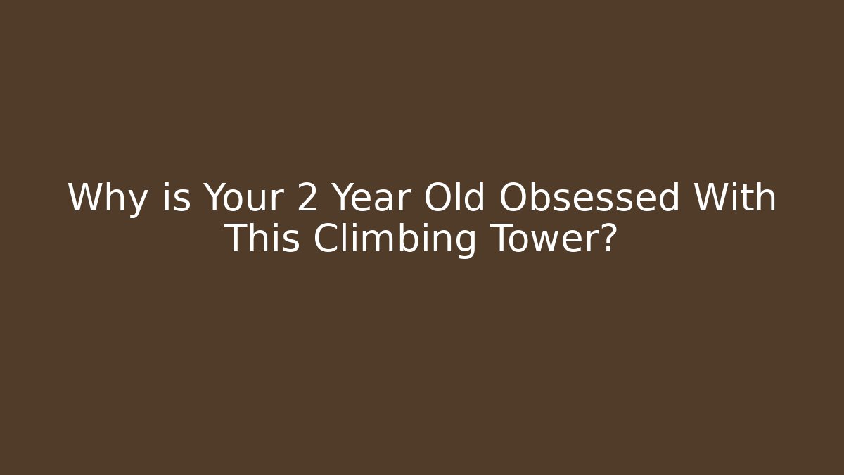 Why is Your 2 Year Old Obsessed With This Climbing Tower? - Vintage E-Juice