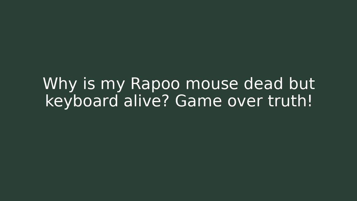 Why is my Rapoo mouse dead but keyboard alive? Game over truth!