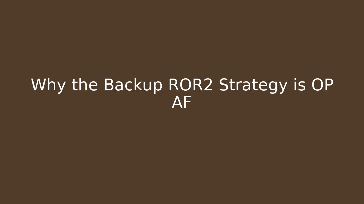 Why the Backup ROR2 Strategy is OP AF - Vintage E-Juice