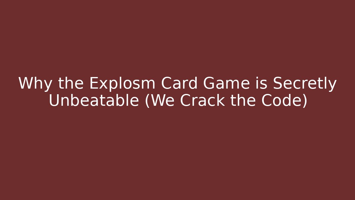Why the Explosm Card Game is Secretly Unbeatable (We Crack the Code)