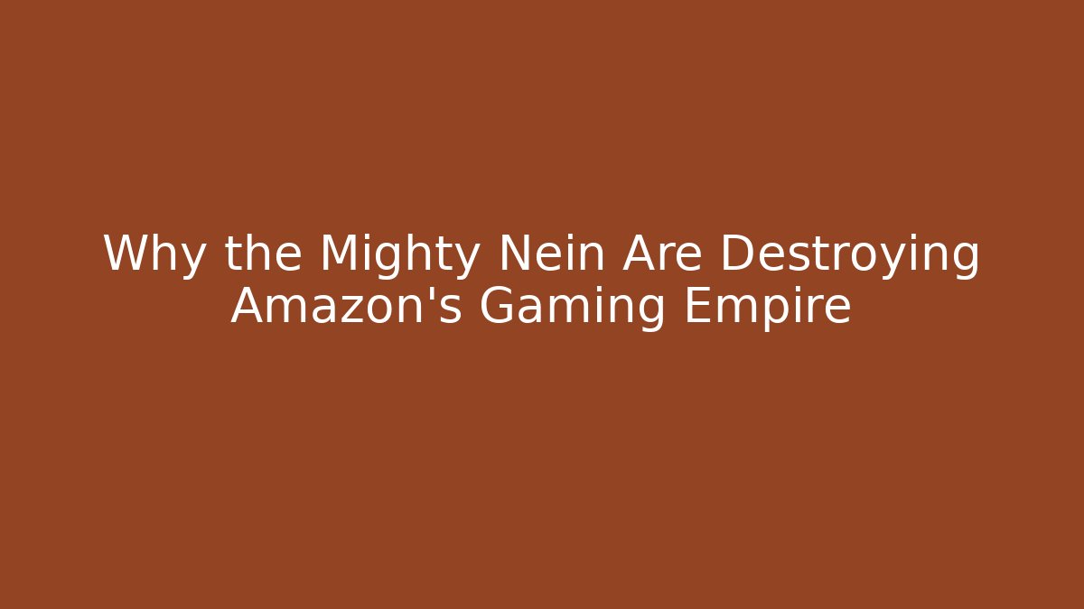 Why the Mighty Nein Are Destroying Amazon’s Gaming Empire - Vintage E-Juice