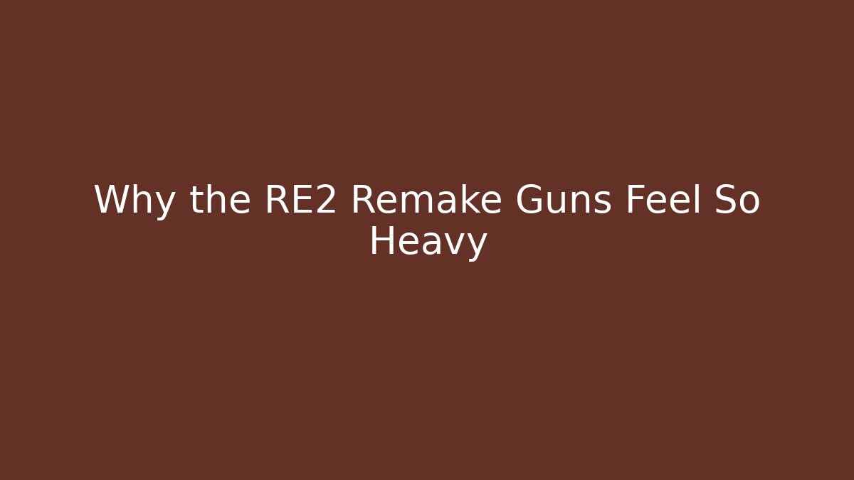 Why the RE2 Remake Guns Feel So Heavy