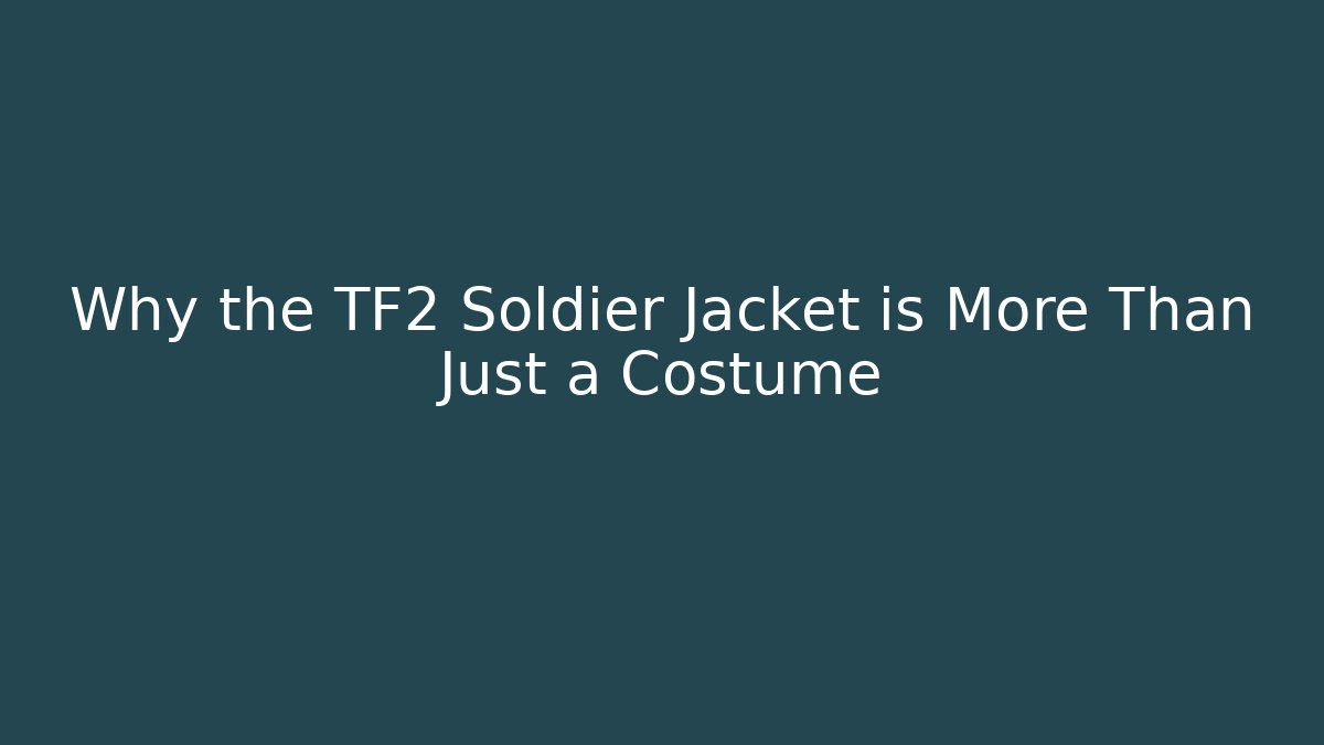 Why the TF2 Soldier Jacket is More Than Just a Costume