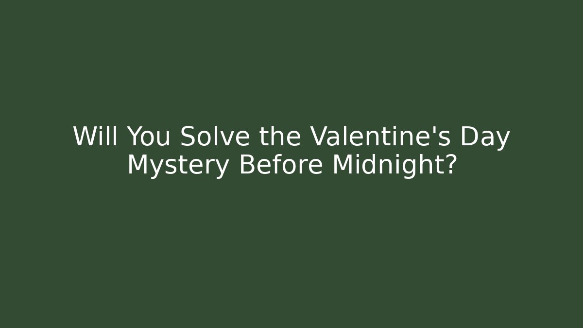 Will You Solve the Valentine's Day Mystery Before Midnight?