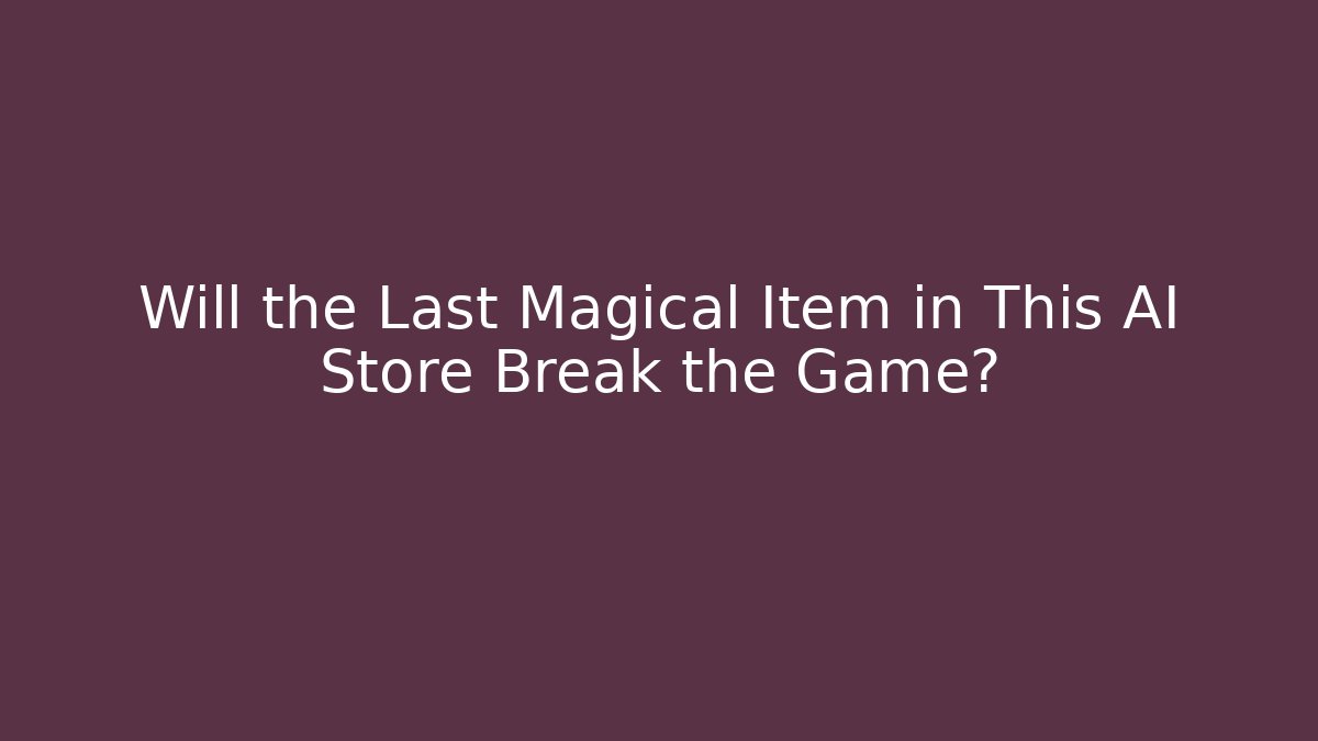 Will the Last Magical Item in This AI Store Break the Game?