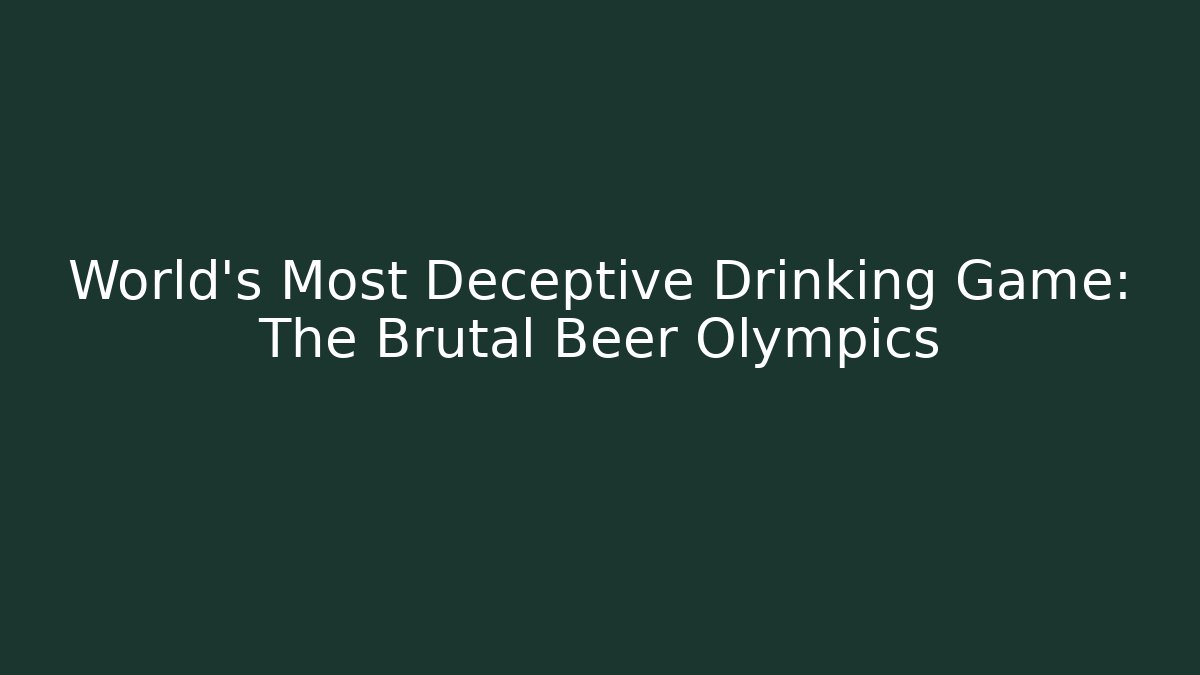 World's Most Deceptive Drinking Game: The Brutal Beer Olympics - Vintage E-Juice