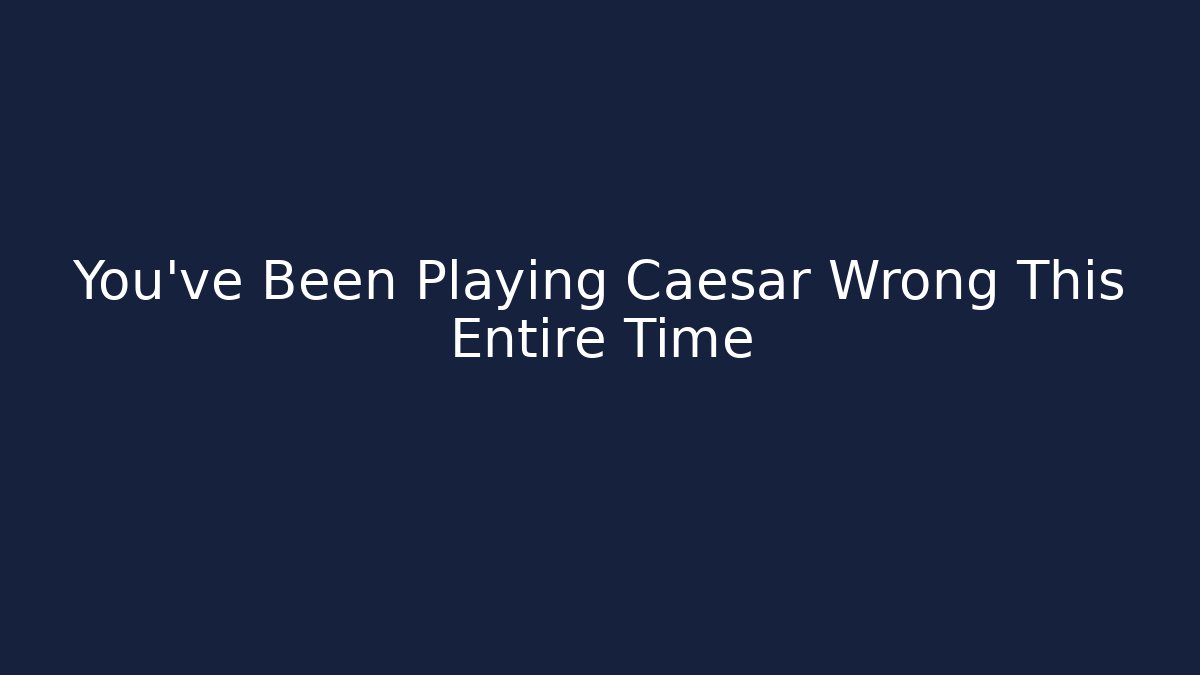 You've Been Playing Caesar Wrong This Entire Time - Vintage E-Juice