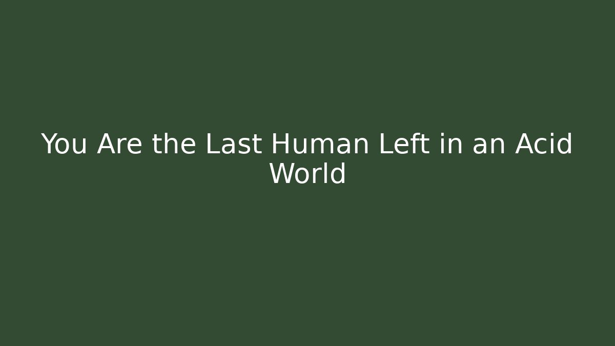 You Are the Last Human Left in an Acid World