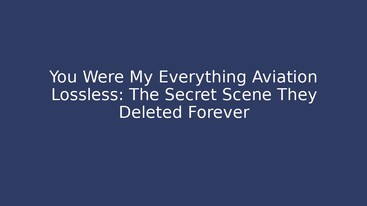 You Were My Everything Aviation Lossless: The Secret Scene They Deleted Forever