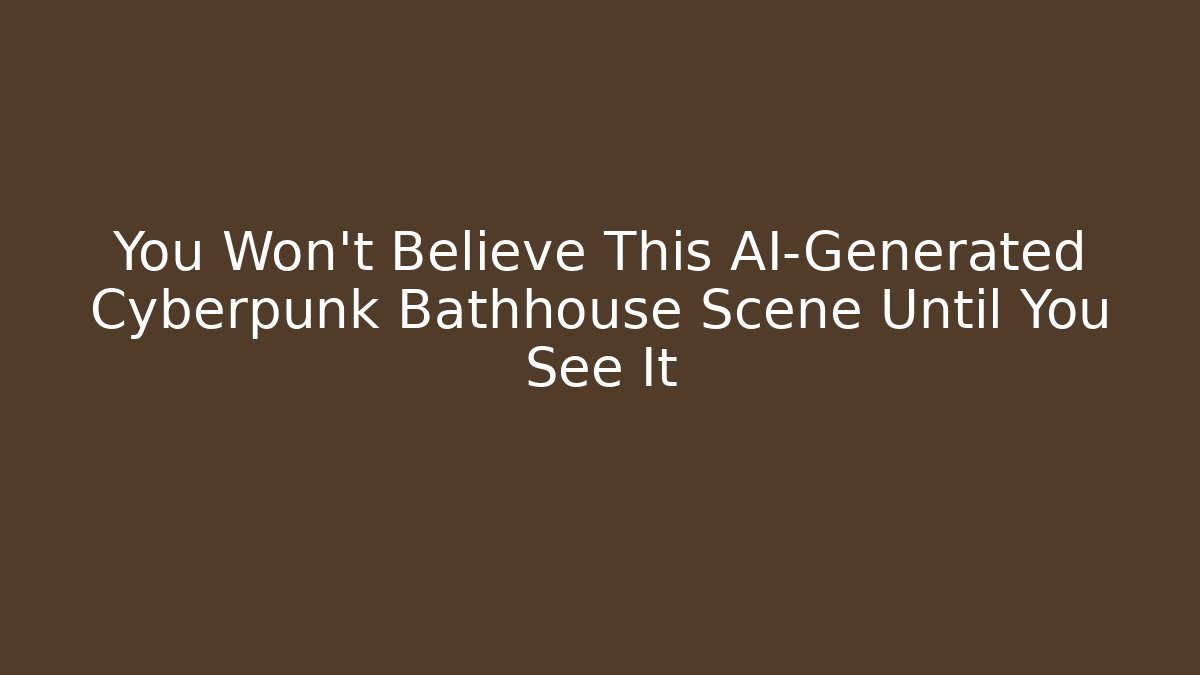 You Won't Believe This AI-Generated Cyberpunk Bathhouse Scene Until You See It