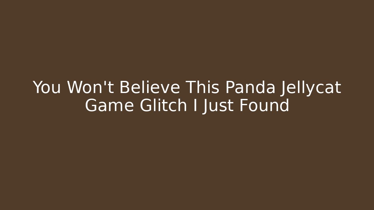 You Won't Believe This Panda Jellycat Game Glitch I Just Found
