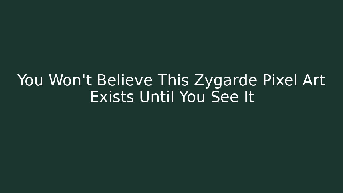 You Won’t Believe This Zygarde Pixel Art Exists Until You See It