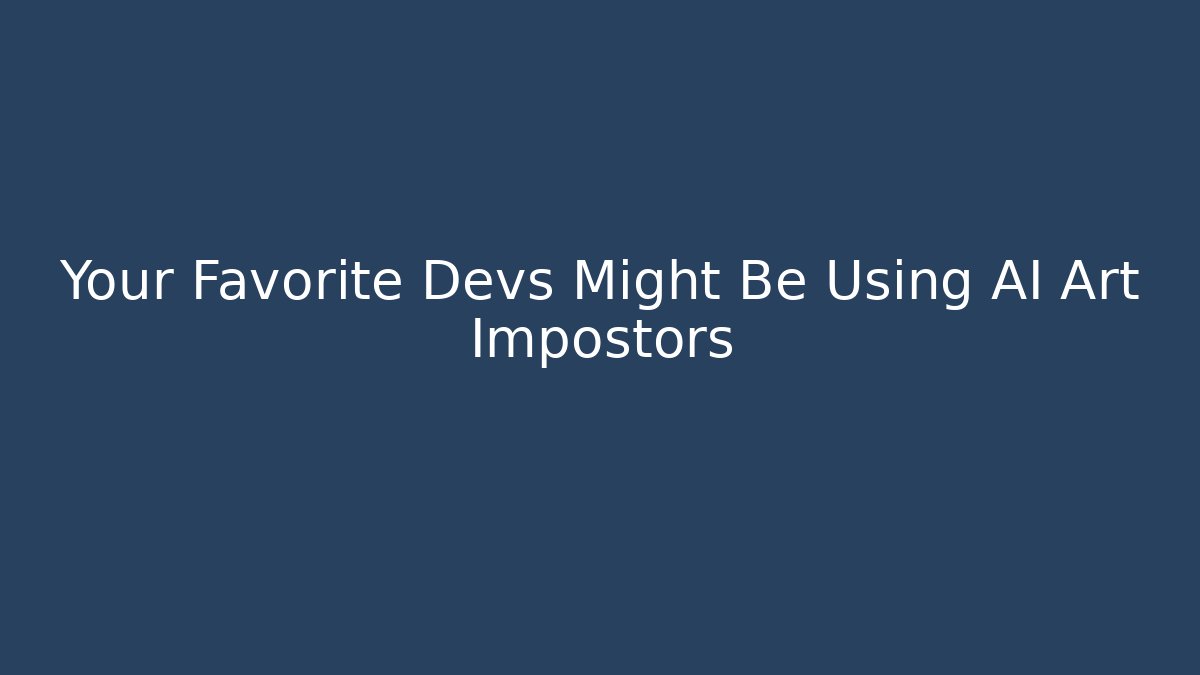 Your Favorite Devs Might Be Using AI Art Impostors - Vintage E-Juice