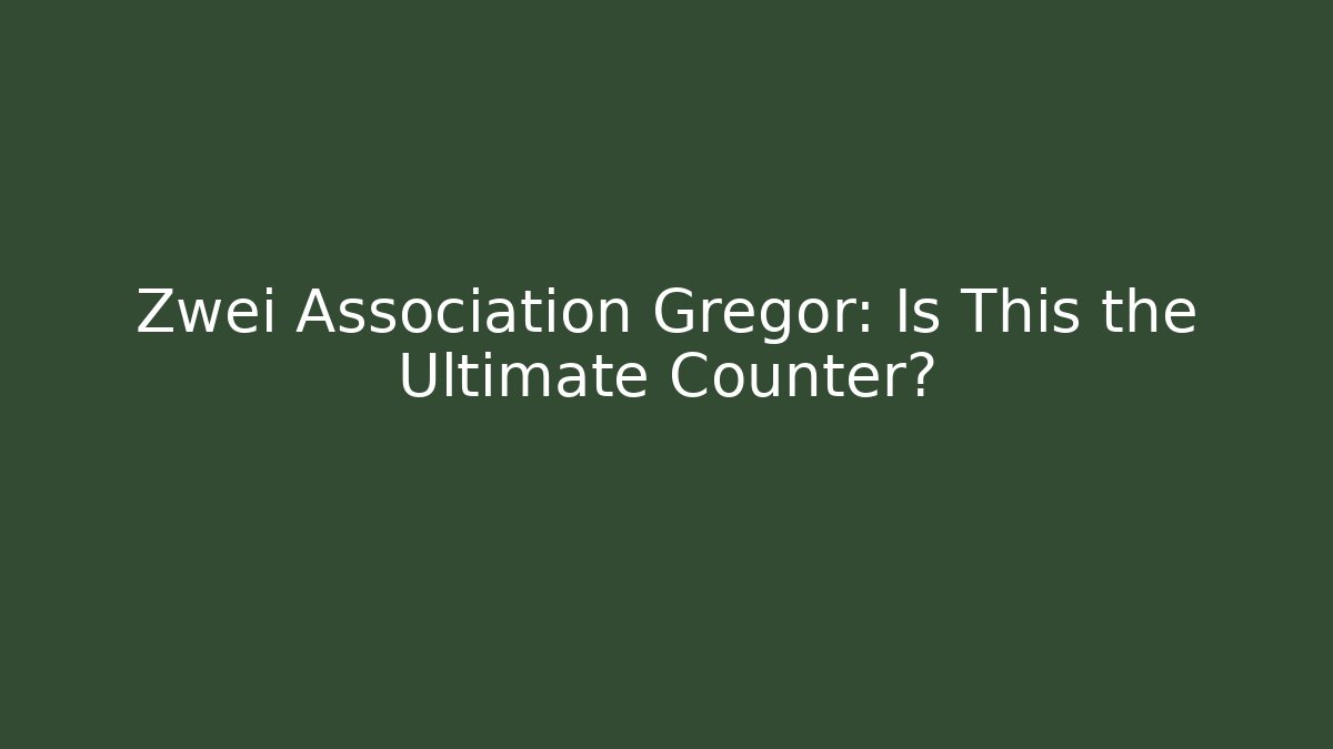 Zwei Association Gregor: Is This the Ultimate Counter? - Vintage E-Juice