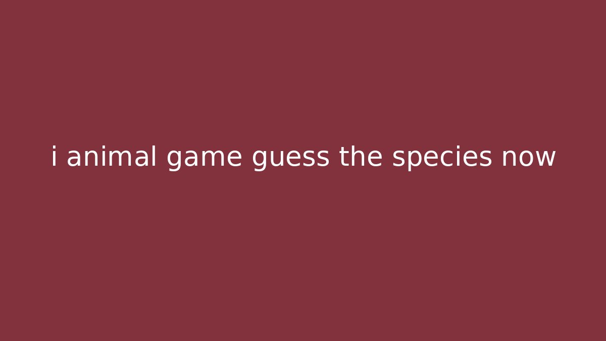 i animal game guess the species now