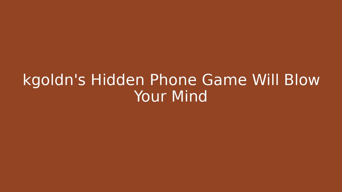 kgoldn's Hidden Phone Game Will Blow Your Mind