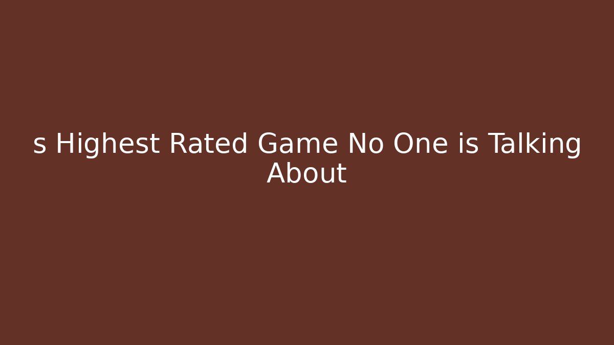 s Highest Rated Game No One is Talking About - Vintage E-Juice