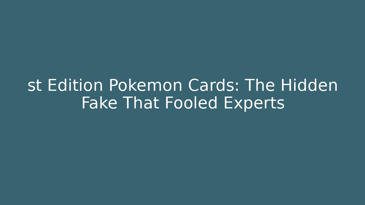 st Edition Pokémon Cards: The Hidden Fake That Fooled Experts - Vintage E-Juice